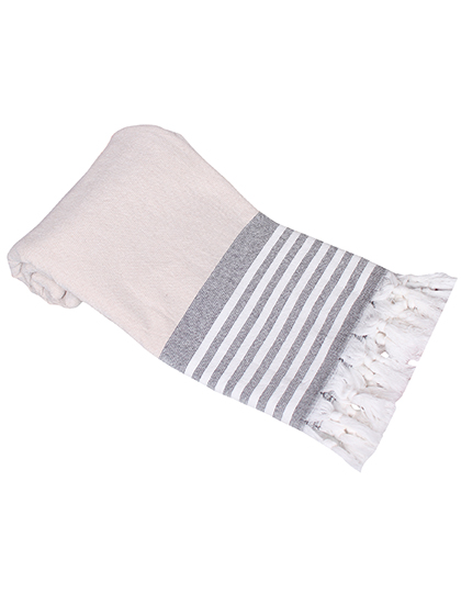 ARTG | Hamamzz Towel Rhodos - sand / white / black, 100 x 180 cm