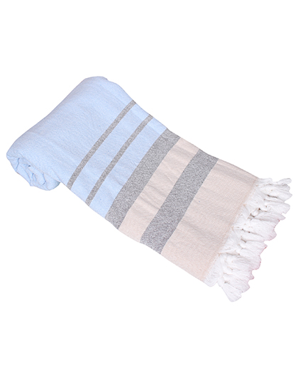 ARTG | Hamamzz Towel Alicante - blue / black / sand, 100 x 180 cm
