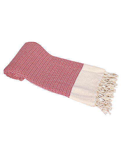 ARTG | Hamamzz Towel Kemer - red / cream, 100 x 180 cm