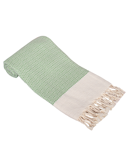 ARTG | Hamamzz Towel Kemer - green / cream, 100 x 180 cm