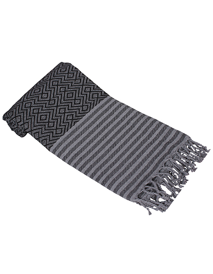 ARTG | Hamamzz Towel Kusadasi - black / grey, 100 x 180 cm