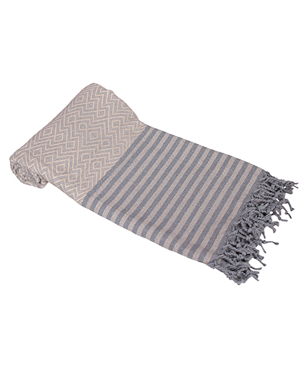 ARTG | Hamamzz Towel Kusadasi - sand / grey, 100 x 180 cm