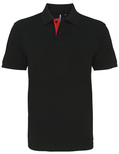 Asquith & Fox | Men´s Classic Fit Contrast Polo - black / red,
