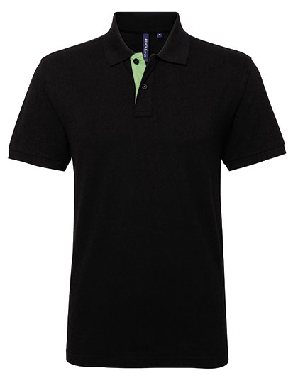 Asquith & Fox | Men´s Classic Fit Contrast Polo - black / lime,
