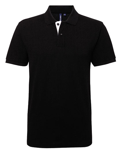 Asquith & Fox | Men´s Classic Fit Contrast Polo - black / white,