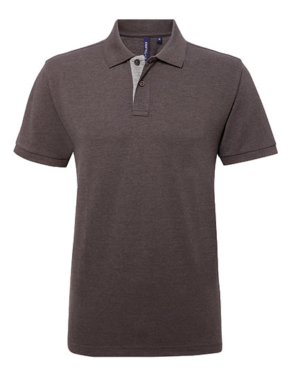 Asquith & Fox | Men´s Classic Fit Contrast Polo - charcoal / heather grey,