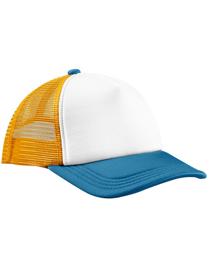 Beechfield | Retro 5 Panel Trucker - sunflower / heritage blue, Univerzální