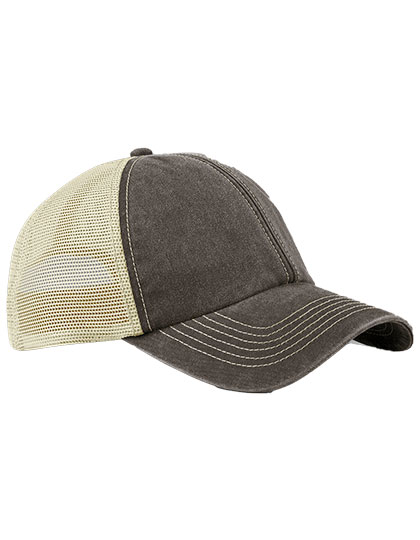 Beechfield | 6 Panel Vintage Trucker - vintage brown / stone, Univerzální