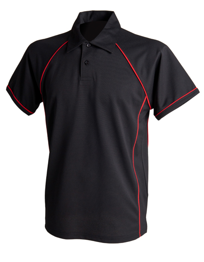 Finden+Hales | Men´s Piped Performance Polo - black / red,