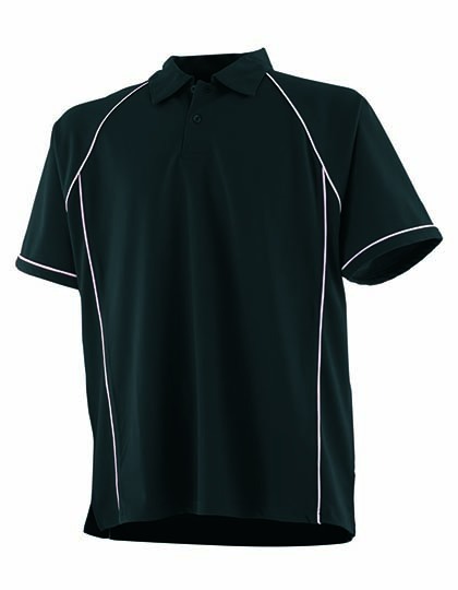 Finden+Hales | Men´s Piped Performance Polo - black / white,