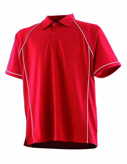 Finden+Hales | Men´s Piped Performance Polo - red / white,