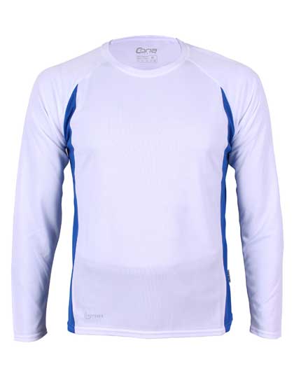 CONA SPORTS | Racer LS Tech Tee - white / royal blue,