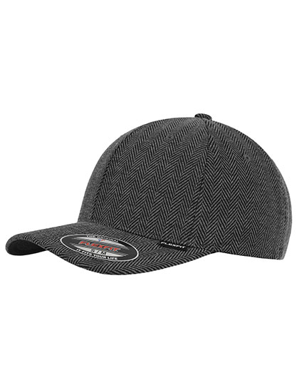 FLEXFIT | Heringbone Melange Flexfit - black / heather grey,