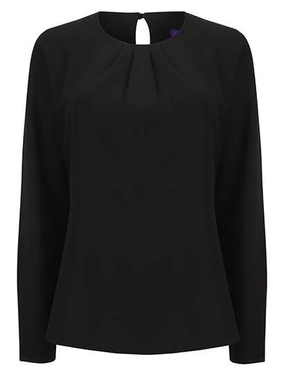 Henbury | Ladies´ Pleat Front LSd Blouse