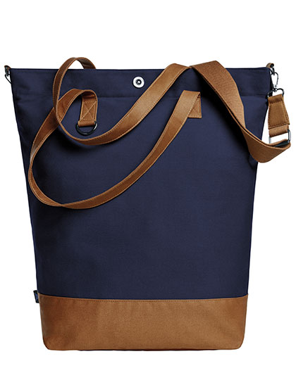 Halfar | Shopper Life - navy / brown, 44 x 45 x 16 cm