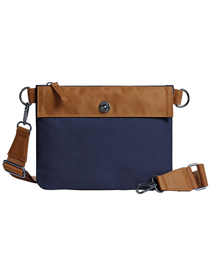 Halfar | Zipper Bag Life - navy / brown, 23 x 18 x 0,1 cm