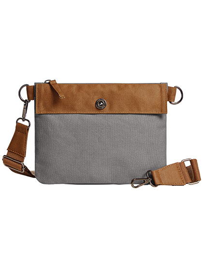 Halfar | Zipper Bag Life - grey / brown, 23 x 18 x 0,1 cm