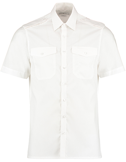 Kustom Kit | Men´s Tailored Fit Pilot Shirt KR - white,