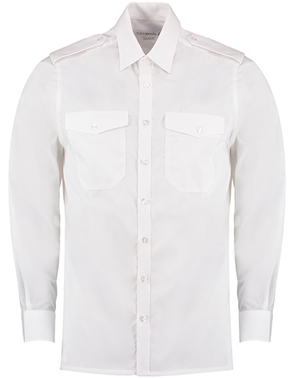 Kustom Kit | Men´s Tailored Fit Pilot Shirt LS - white,