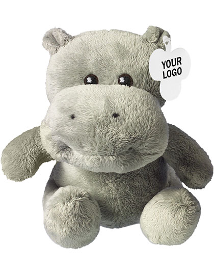 L-merch | Plush Hippo - grey, 19 x 19 x 12 cm