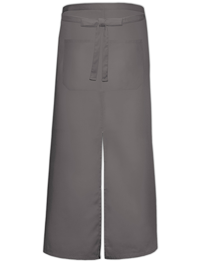 Link Kitchen Wear | Bistro Apron With Split And Front Pocket - dark grey (cca pantone 431), 100 x 100 cm