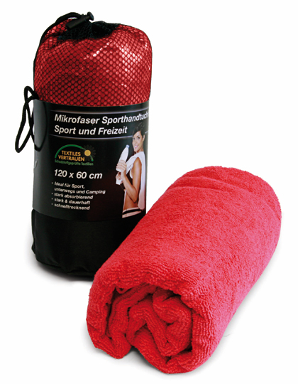 L-merch | Sport Towel - red, 60 x 120 cm