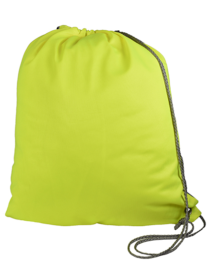 L-merch | One-Sided Reflective Gym Bag - yellow / silver, 34 x 42 cm