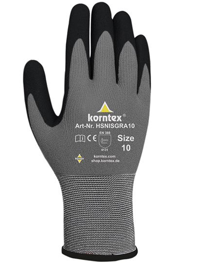Korntex | Elastic Nitrile Foam Gloves Izmir - black / grey,
