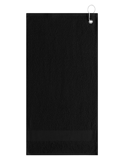 L-merch | Golf Towel With Clip - black, 55 x 30 cm