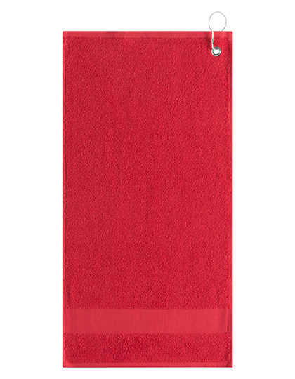 L-merch | Golf Towel With Clip - red, 55 x 30 cm