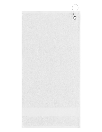 L-merch | Golf Towel With Clip - white, 55 x 30 cm