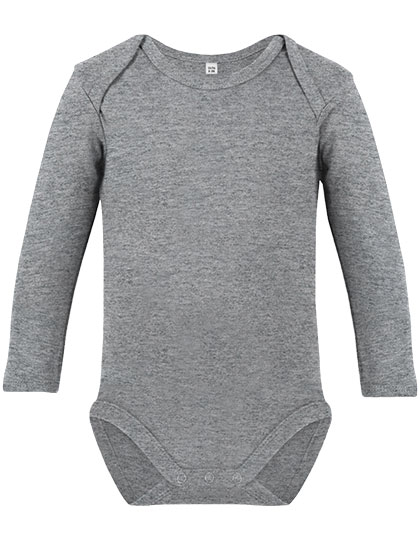 Link Kids Wear | Organic Baby Bodysuit LS Bailey 02 - heather grey,