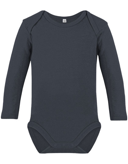 Link Kids Wear | Organic Baby Bodysuit LS Bailey 02 - charcoal grey,