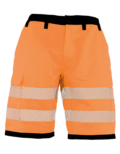Korntex | EOS Hi-Vis Workwear Shorts With Printing Areas - signal orange / black,