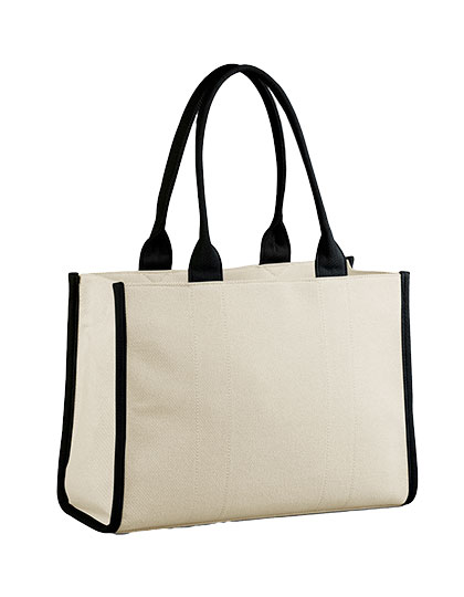 Quadra | Puerto Large Bag - natural / black, 41,5 x 30 x 16 cm