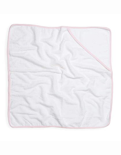 Towel City | Babies Hooded Towel - white / pink, 75 x 75 cm