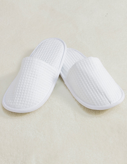 Towel City | Waffle Mule Slippers - white,