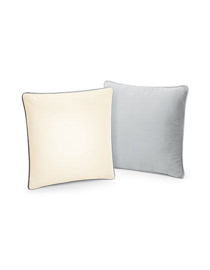Westford Mill | Fairtrade Piped Cushion Cover - natural / light grey, 40 x 40 cm