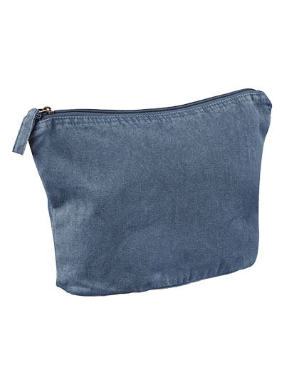 Westford Mill | Garment Dyed Accessory Bag - vintage denim, M (21 x 18 x 9 cm)