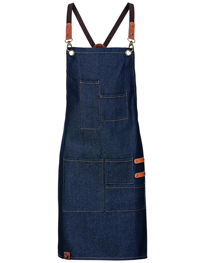 Exner | Bib Apron Denim - navy, 80 x 70 cm