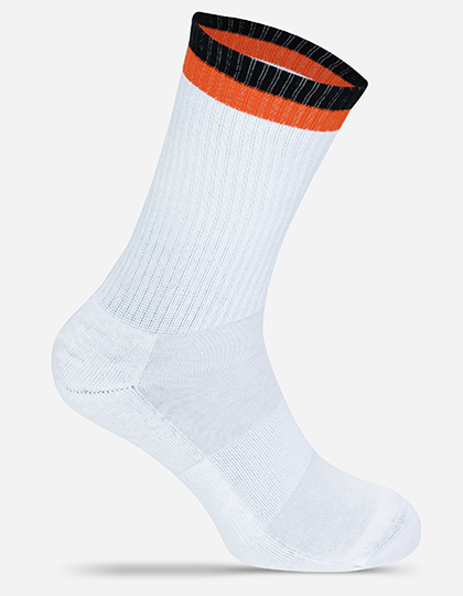MR. SOCKS | Tennis Socks Two Tone - white / black / orange,