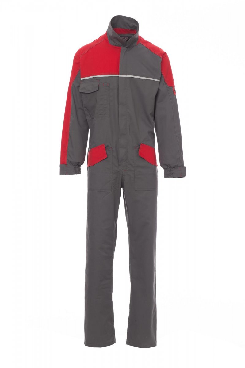 PAYPER | Kalhoty PROMOTECH - ocelově šedá / červená,