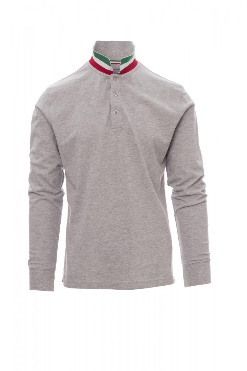 PAYPER | Polo LS LONG NATION MELANGE - šedá melanžová / itálie,