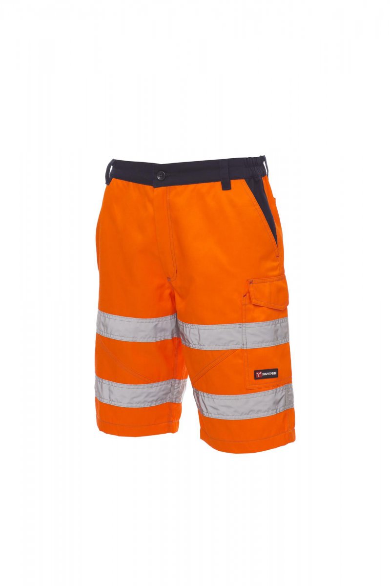 PAYPER | Bermudy CRAFT - oranžová fluo / námořnická modrá,