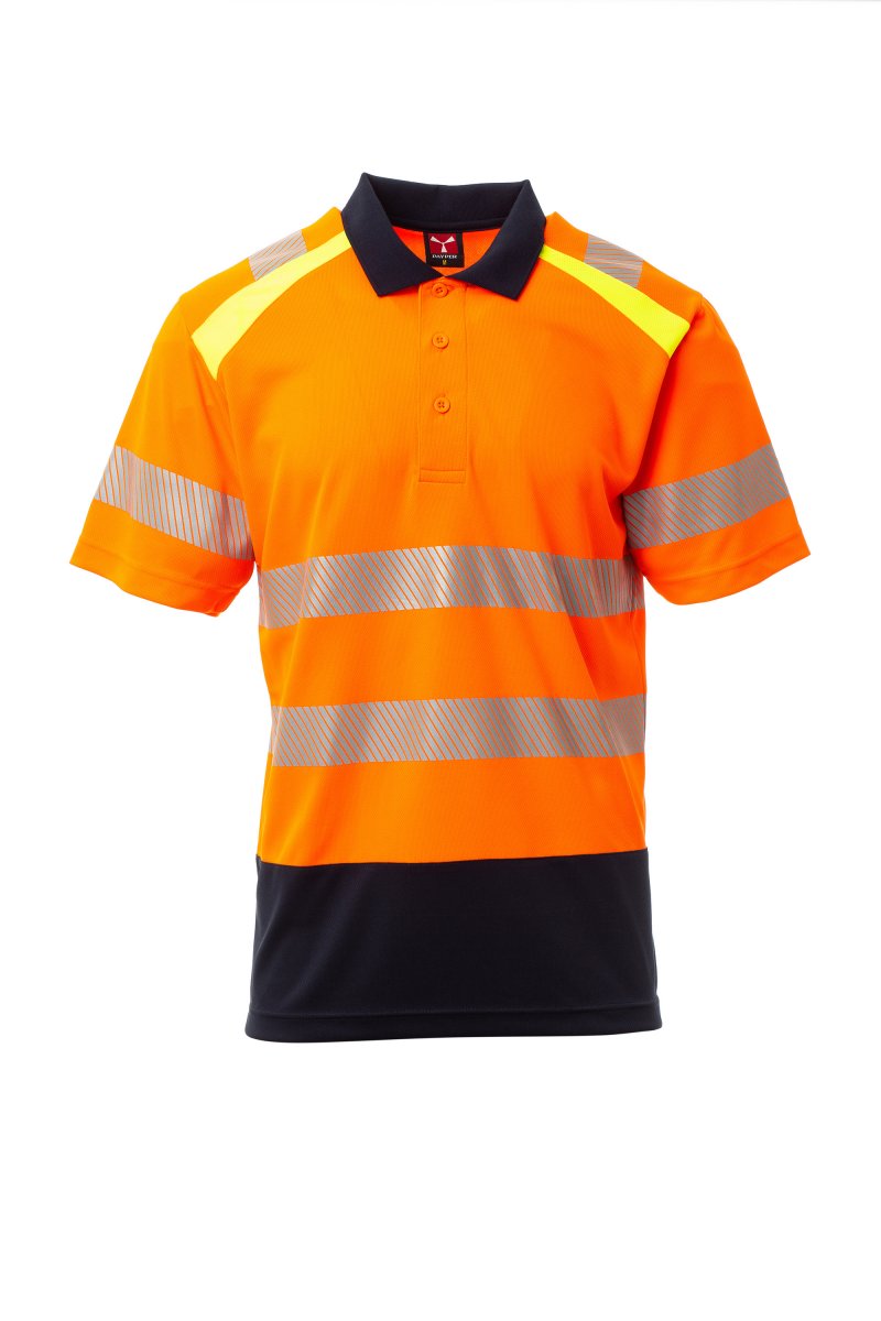 PAYPER | Polo LANE - oranžová fluo / námořnická modrá,