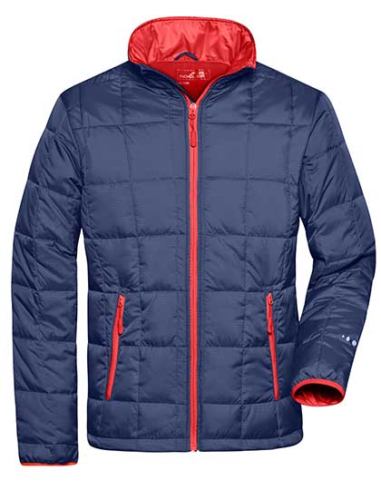 Men's Winter Jacket James&Nicholson Men´s Padded Light Weight Jacket Navy, Red