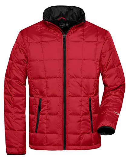 Men's Winter Jacket James&Nicholson Men´s Padded Light Weight Jacket Red, Black