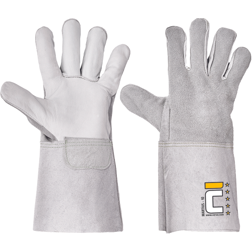 Celokožené pracovní rukavice MARTIUS Kevlar - šedá, 11