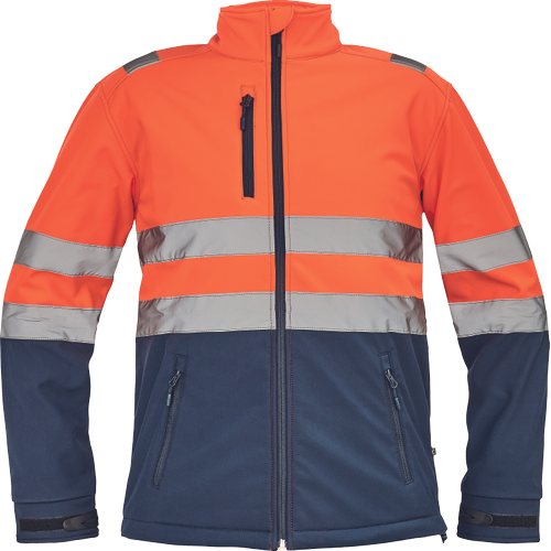 Pracovní reflexní bunda GRANADA HV SOFTSH - oranžová / navy / hv oranžová,