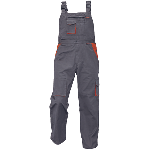 Pracovní kalhoty s laclem DESMAN - oranžová / šedá,